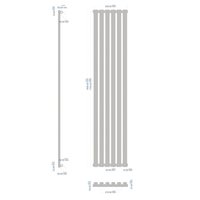 Eastbrook Tunstall Vertical Designer Radiator Matt Black