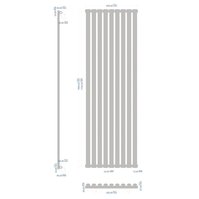 Eastbrook Tunstall Vertical Designer Radiator Matt Black