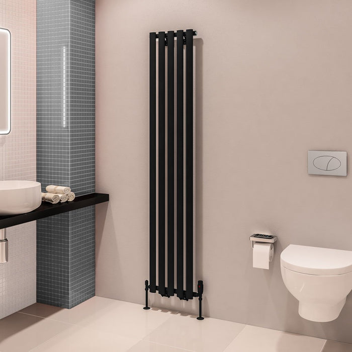 Eastbrook Tunstall Vertical Designer Radiator Matt Black