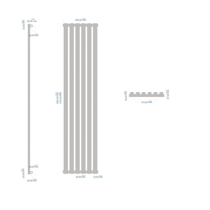 Eastbrook Tunstall Vertical Designer Radiator Matt White