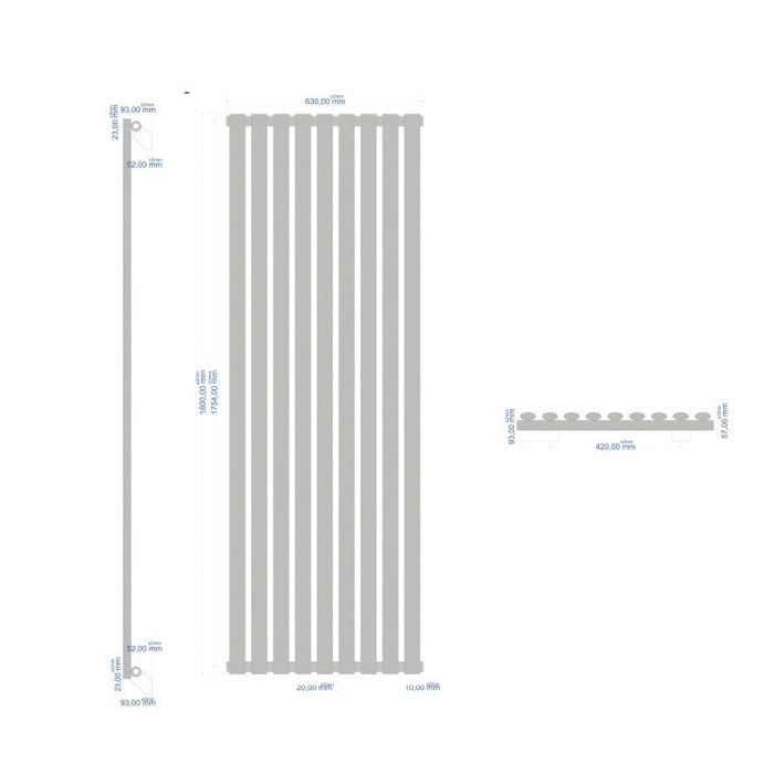 Eastbrook Tunstall Vertical Designer Radiator Matt White