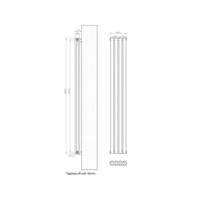 Eastbrook Tunstall Vertical Double Designer Radiator Matt