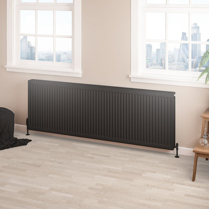 Eastbrook Type 22 Compact Single Panel Radiator Matt Black