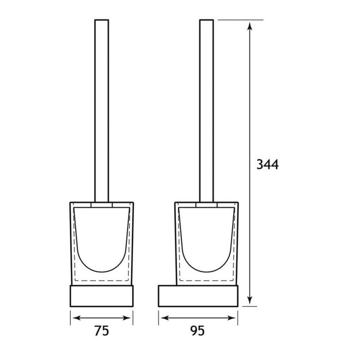 Eastbrook Vercelli Toilet Brush Holder - Chrome - Toilet