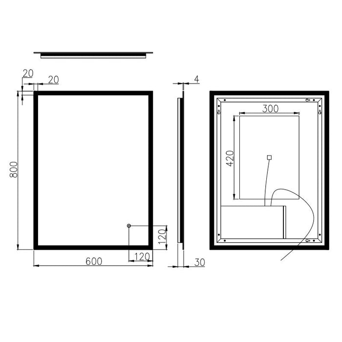 Eastbrook Vernay Rectangular Illuminated Mirror