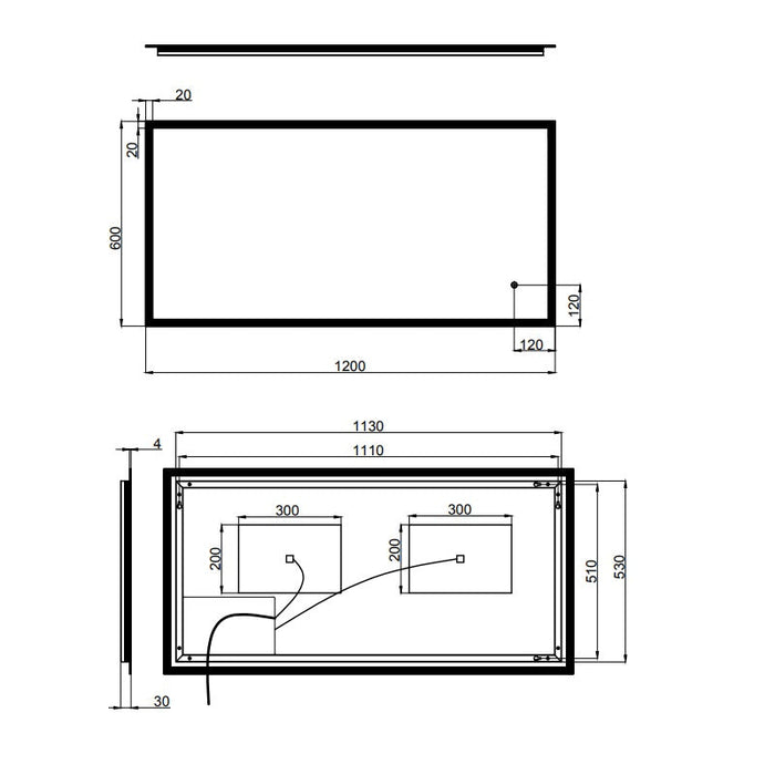 Eastbrook Vernay Rectangular Illuminated Mirror