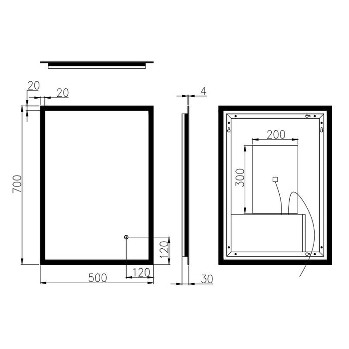 Eastbrook Vernay Rectangular Illuminated Mirror