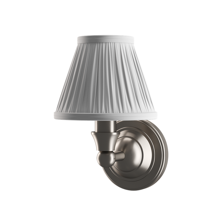 Burlington Round Traditional Bathroom Light With Base And White Fine Pleated Shade