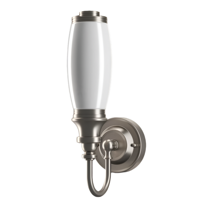 Burlington Ornate Bathroom Light With Base And Opal Glass Tube Shade