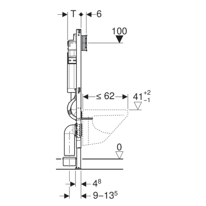 Geberit Sigma 112cm Wall Hung Concealed Cistern Frame