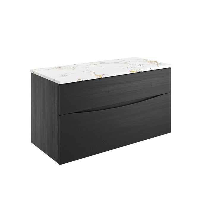 Crosswater Glide II Wall Hung Vanity Unit with Gold Vein Estatuario Worktop