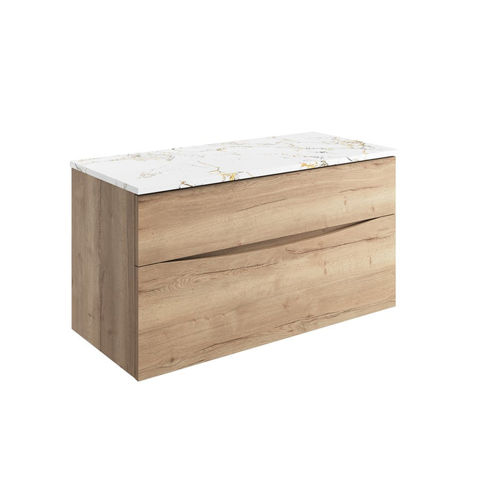 Crosswater Glide II Wall Hung Vanity Unit with Gold Vein Estatuario Worktop