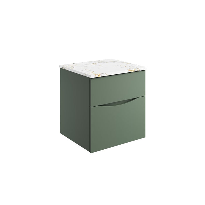 Crosswater Glide II Wall Hung Vanity Unit with Gold Vein Estatuario Worktop