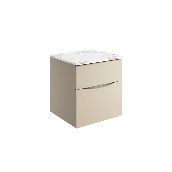 Crosswater Glide II Wall Hung Vanity Unit with Gold Vein Estatuario Worktop