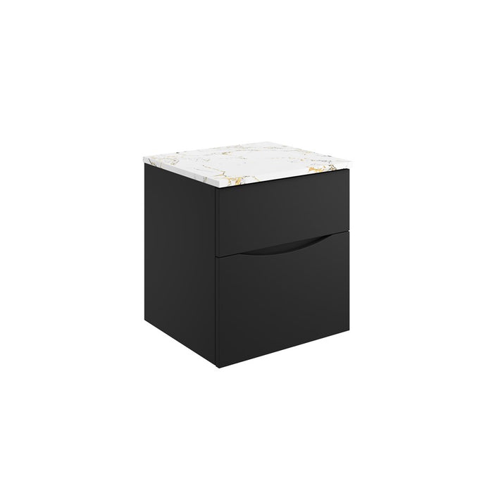 Crosswater Glide II Wall Hung Vanity Unit with Gold Vein Estatuario Worktop