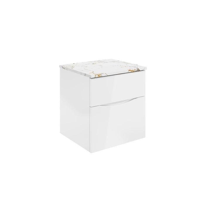 Crosswater Glide II Wall Hung Vanity Unit with Gold Vein Estatuario Worktop