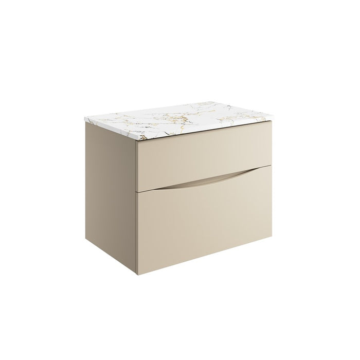 Crosswater Glide II Wall Hung Vanity Unit with Gold Vein Estatuario Worktop