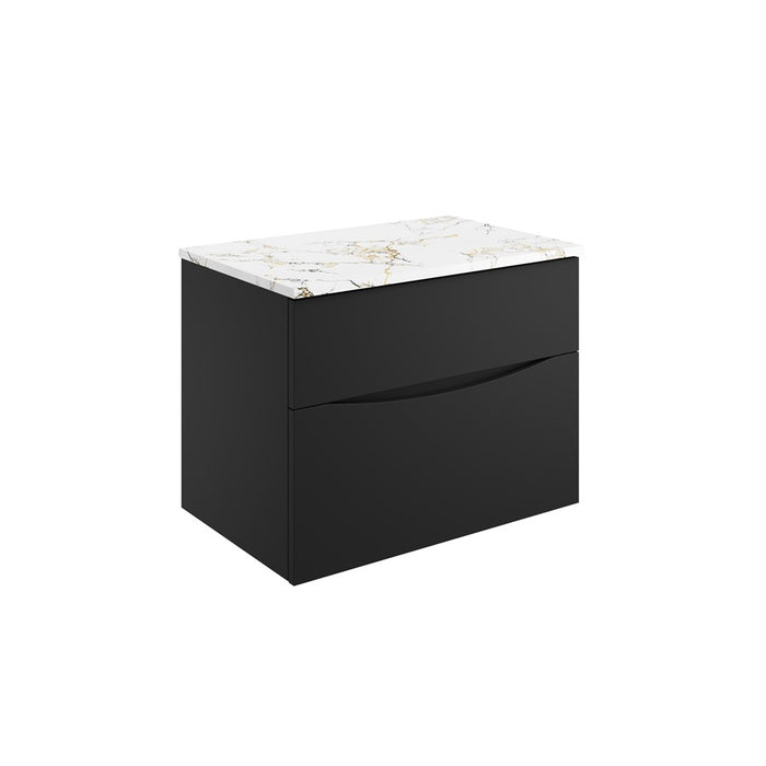Crosswater Glide II Wall Hung Vanity Unit with Gold Vein Estatuario Worktop