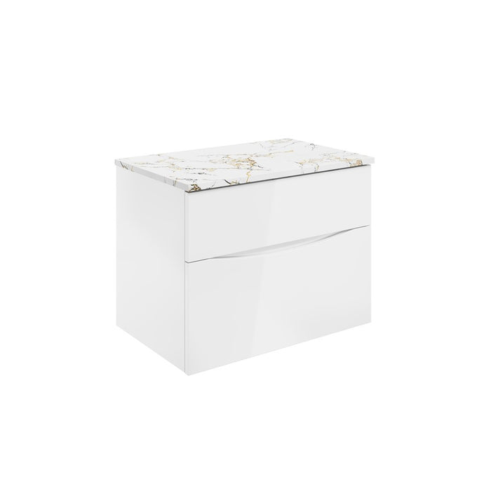 Crosswater Glide II Wall Hung Vanity Unit with Gold Vein Estatuario Worktop