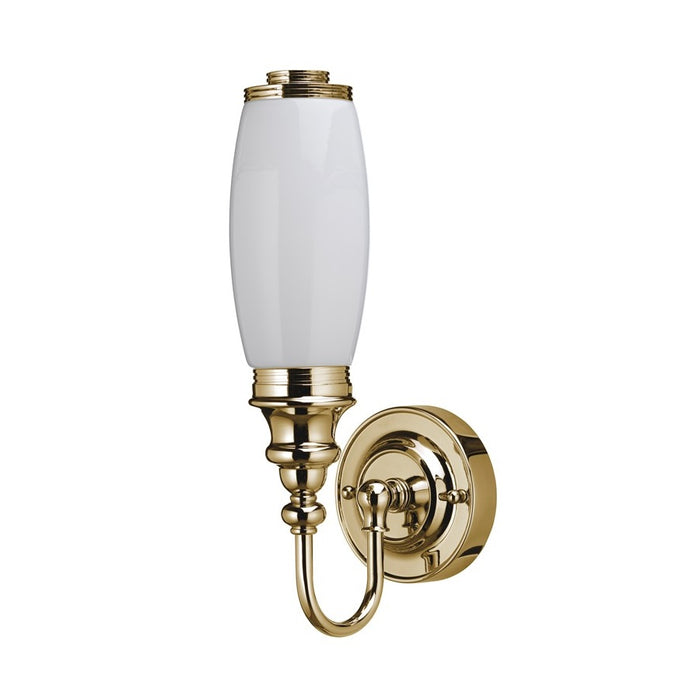 Burlington Ornate Bathroom Light With Base And Opal Glass Tube Shade