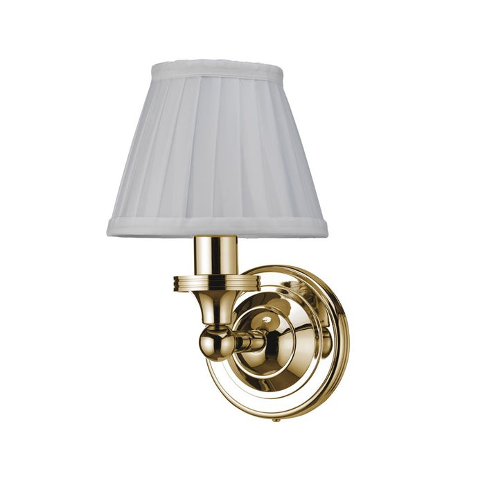 Burlington Round Traditional Bathroom Light With Base And White Fine Pleated Shade