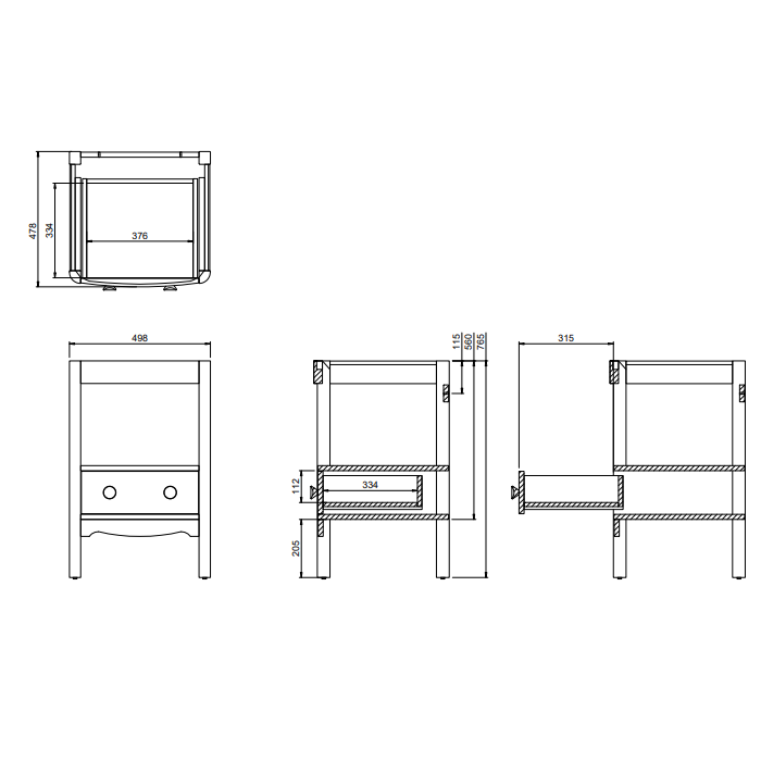 Burlington Guild 1 Drawer Floor standing Vanity Unit With Worktop