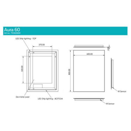 HiB Aura Ambient Rectangular Illuminated LED Mirror