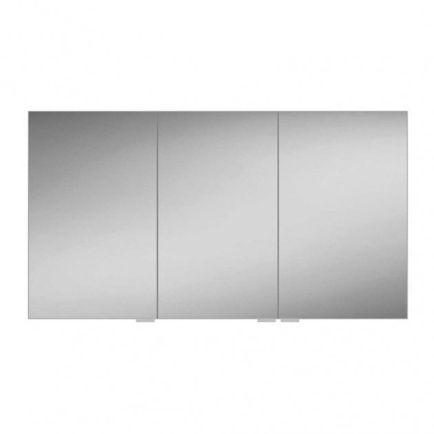 HiB Eris 3 Door Mirror Cabinet - 700mm x 1200mm - Aluminium