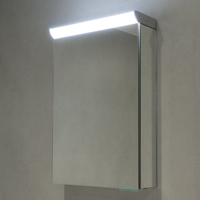 HiB Flux 1 Door Illuminated Mirror Cabinet - 600mm x 400mm