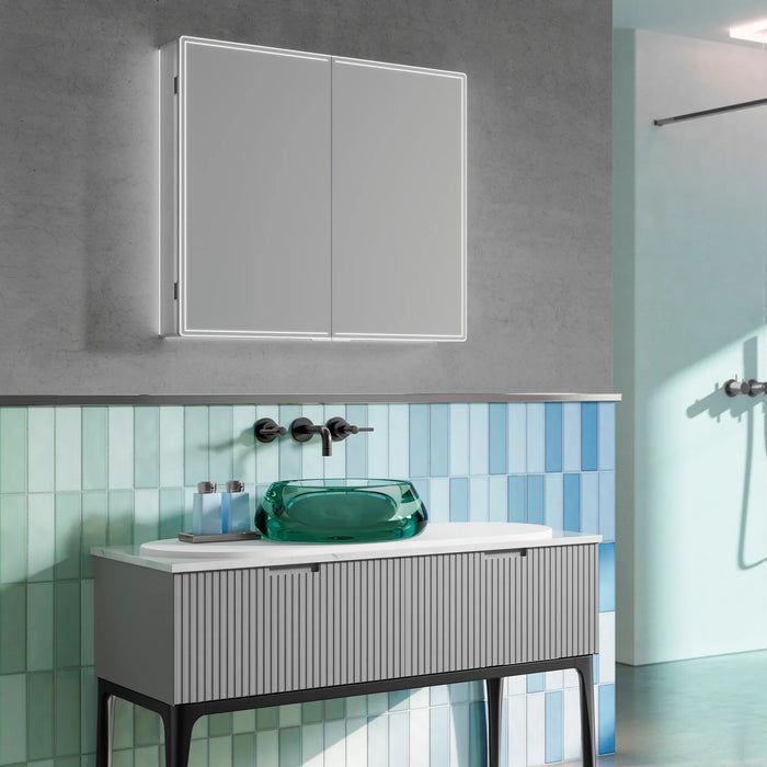 HiB Isoe 2 Door Illuminated LED Mirror Cabinet - 800mm