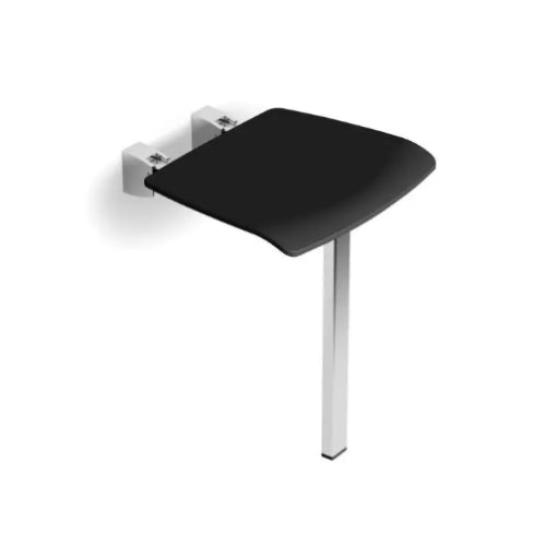 HIB Shower Seat with Support Leg - Dark Grey - Shower