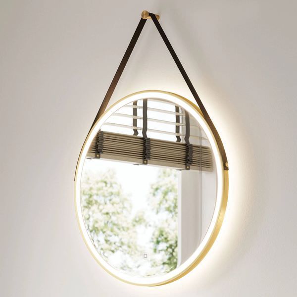 HiB Solstice Illuminated LED Mirror - 600mm / Brushed Brass