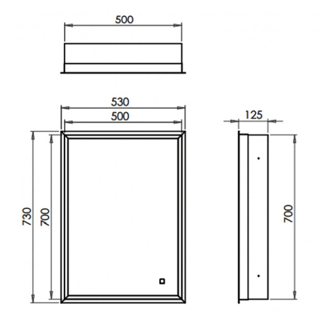 HiB Vanquish 1 Door Illuminated LED Mirror Cabinet - 730mm