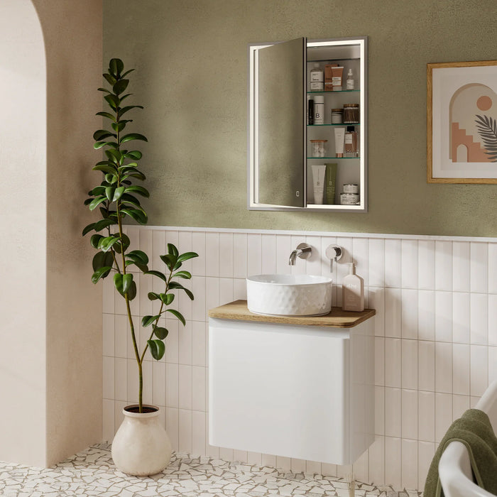 HiB Vanquish 1 Door Illuminated LED Mirror Cabinet - 730mm
