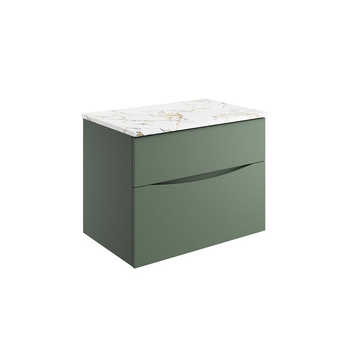 Crosswater Glide II Wall Hung Vanity Unit with Gold Vein Estatuario Worktop