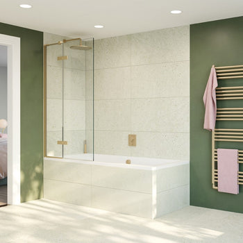 Crosswater Optix 10 Bath Screen With Inline Panel - 900mm Wide