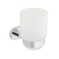 Vado Life Frosted Glass Tumbler And Holder - Chrome