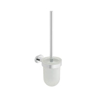 Vado Life Toilet Brush And Frosted Glass Holder - Chrome