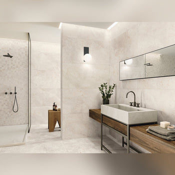 Lucca Fiori Cream Natural Rect Porcelain Tile 60x120