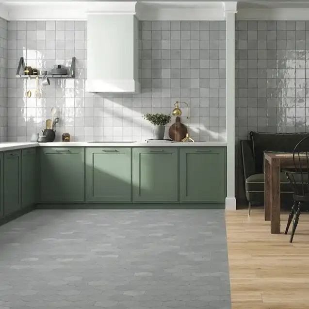 Lucca Luna Grey Bathroom & Kitchen Tile 13x13 - Bathroom &