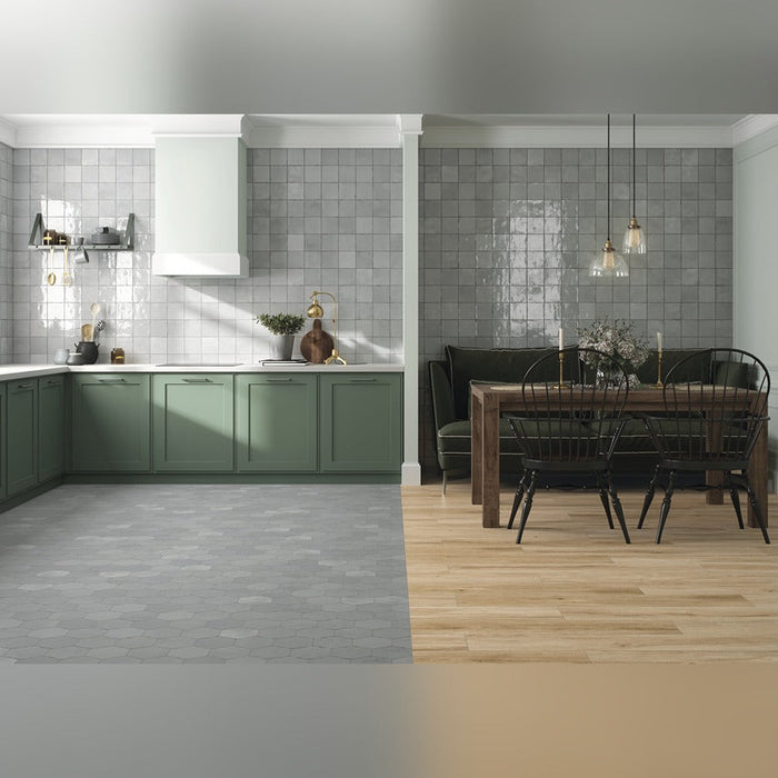 Lucca Luna Grey Bathroom & Kitchen Tile 13x13 - Bathroom &