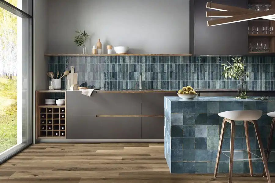 Lucca Marmo Blue Bathroom & Kitchen Tile 5.2x16.1