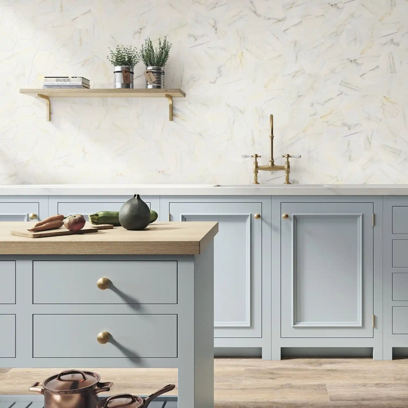 Lucca Riviera Hexagon Slow Matt Bathroom & Kitchen Tile