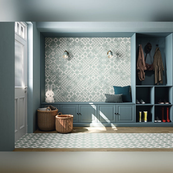 Lucca Zephyro Matt Pattern Enya Acqua Pattern Tile 15x15