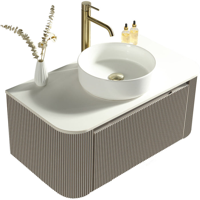 Lussaro Isabelle 1 Drawer Curve Corner Wall Hung Vanity