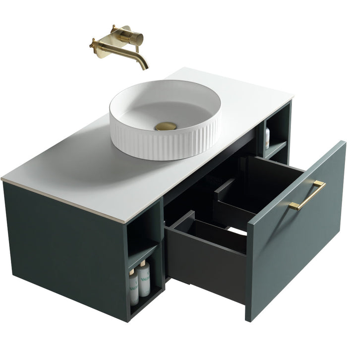 Lussaro Nero 1 Drawer Wall Hung Vanity Unit with 2 Side
