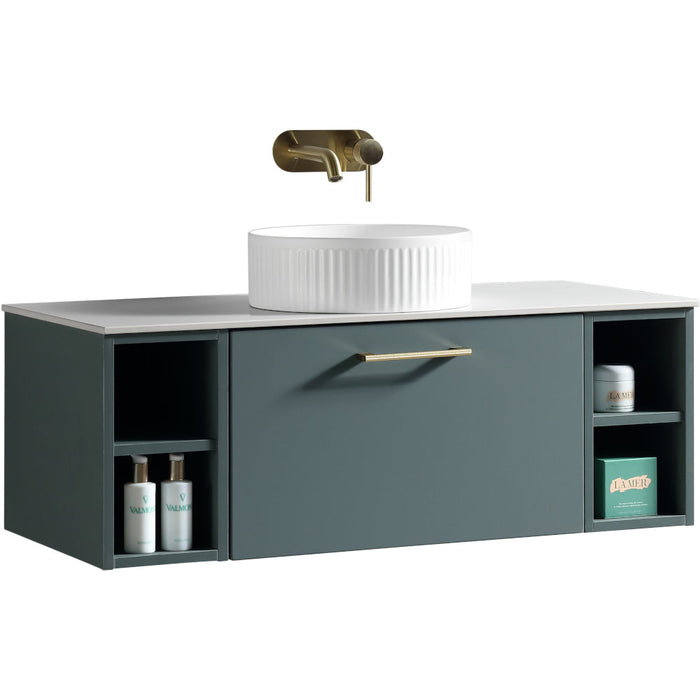 Lussaro Nero 1 Drawer Wall Hung Vanity Unit with 2 Side