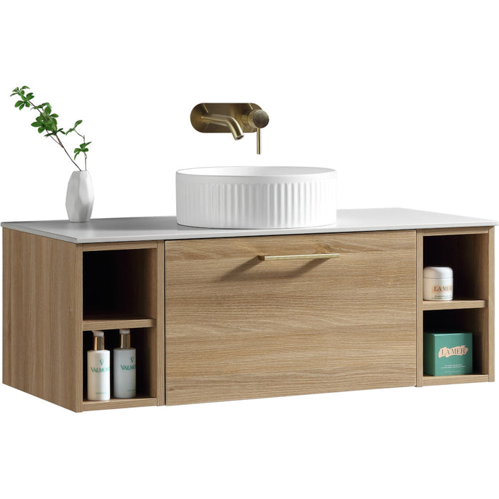 Lussaro Nero 1 Drawer Wall Hung Vanity Unit with 2 Side