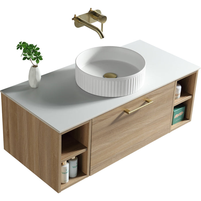 Lussaro Nero 1 Drawer Wall Hung Vanity Unit with 2 Side