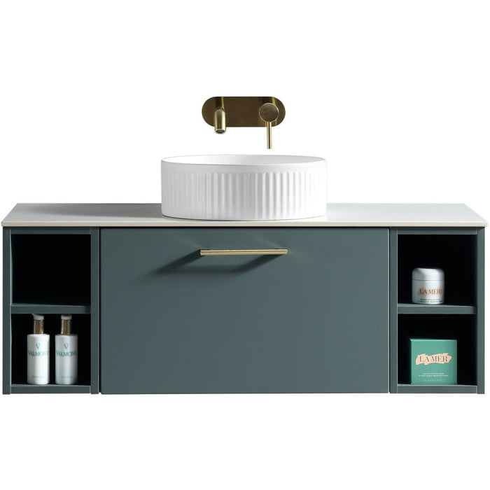 Lussaro Nero 1 Drawer Wall Hung Vanity Unit with 2 Side